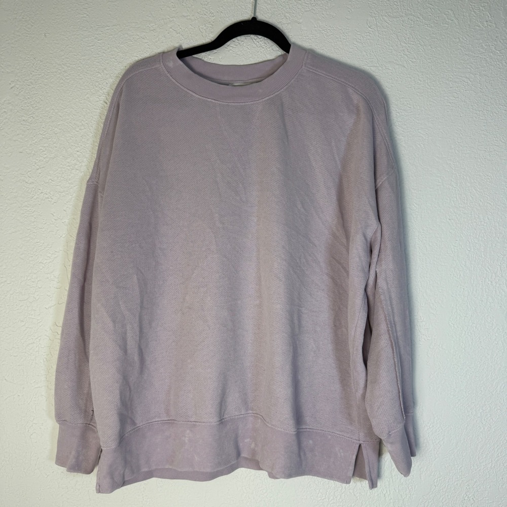 Pink Rose Womens M Lavender Purple Crewneck Sweatshirt Relaxed Fit Acid Wash
